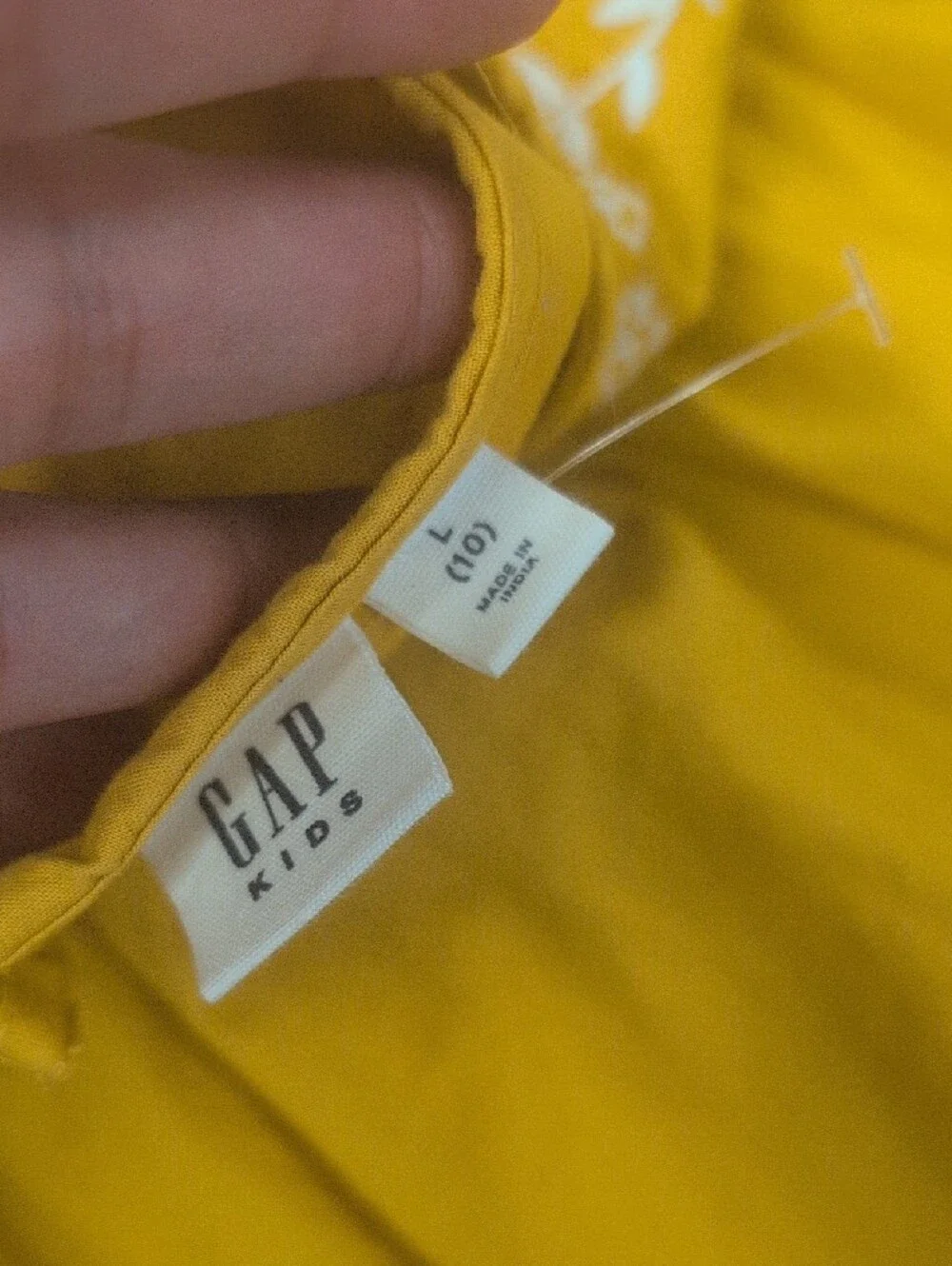 GAP Yellow Embroidered Flutter-Sleeve Dress